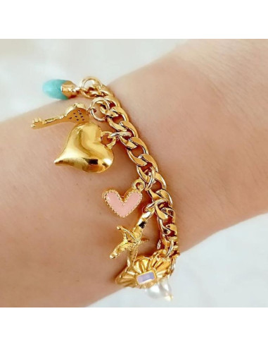 bracelete goldcharms