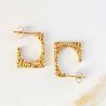 Hammered Golden Earrings for woman