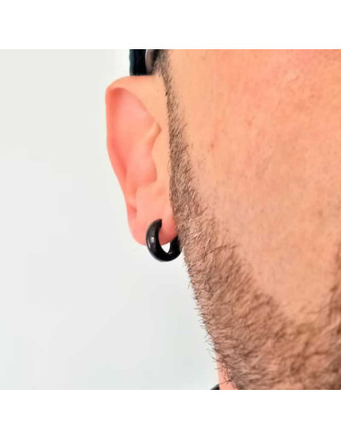 Aros Negros de Acero Inoxidable para hombre