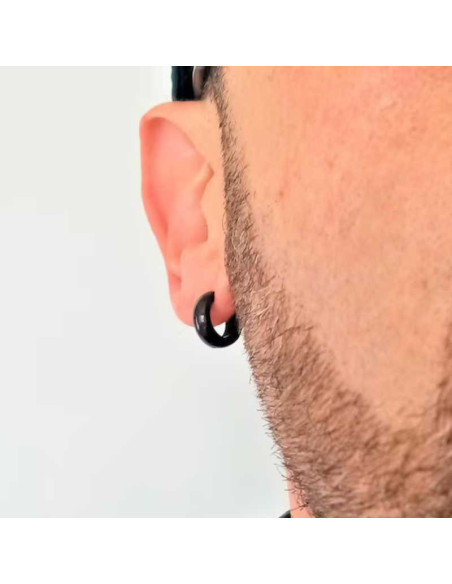 Aros Negros de Acero Inoxidable para hombre
