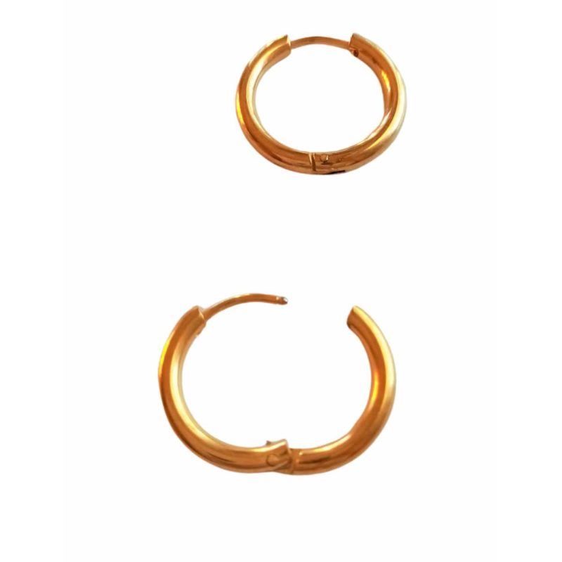 Aros de Acero dorado hombre 16mm  x 2mm