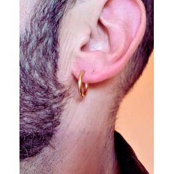 Aros de Acero dorado para hombre de 16mm de diametro y 2 mm de grosor