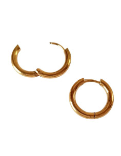Men's golden hoops in stainless steel 2