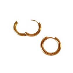 Men golden hoops in stainless steel