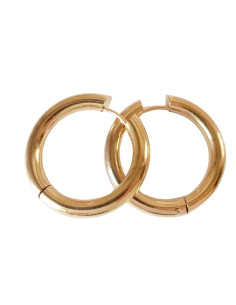 Men's golden hoops in stainless steel