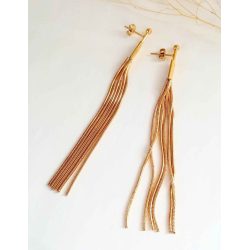 Long Elegant Gold Earrings