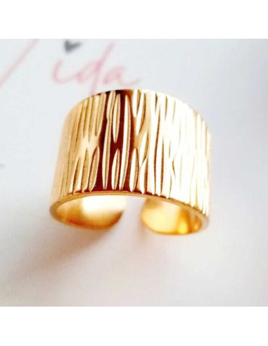 Anillo Acero y Baño de Oro