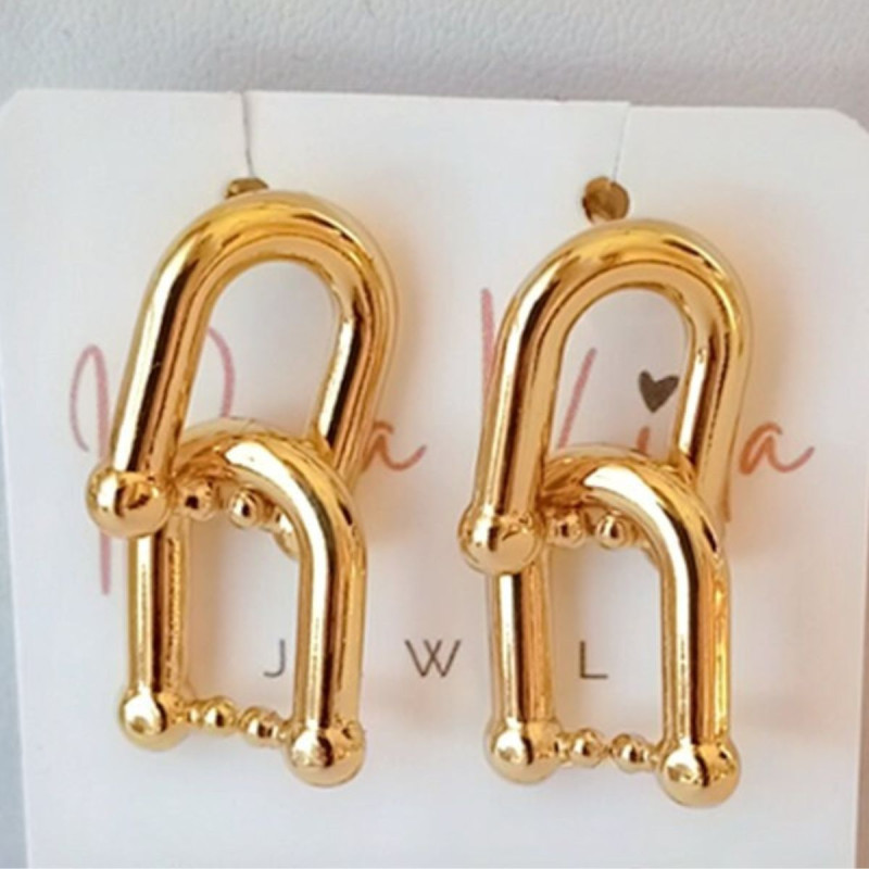 pendientes mujer herradura oro