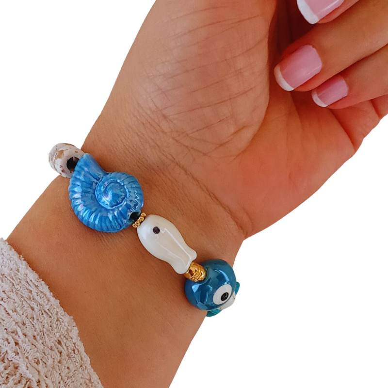 Amalfi Coast Bracelet with Beads and Marine-Inspired Design