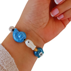 Amalfi Coast Bracelet with Beads and Marine-Inspired Design