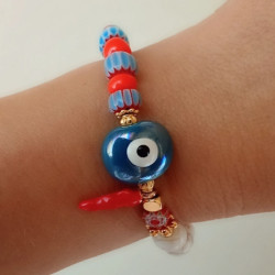 pulsera buena suerte ojo turco y pimiento