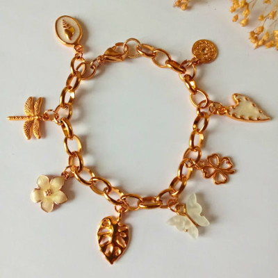 Gold Charms Bracelet Sarah