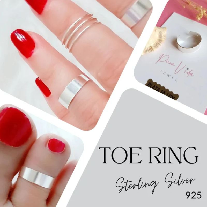 anillo plata esterlina para pies