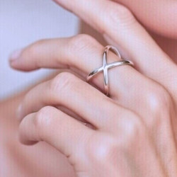 anillo cruzado plata