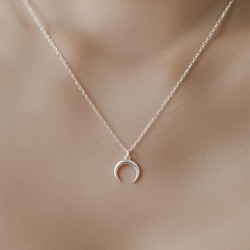 silver moon necklace