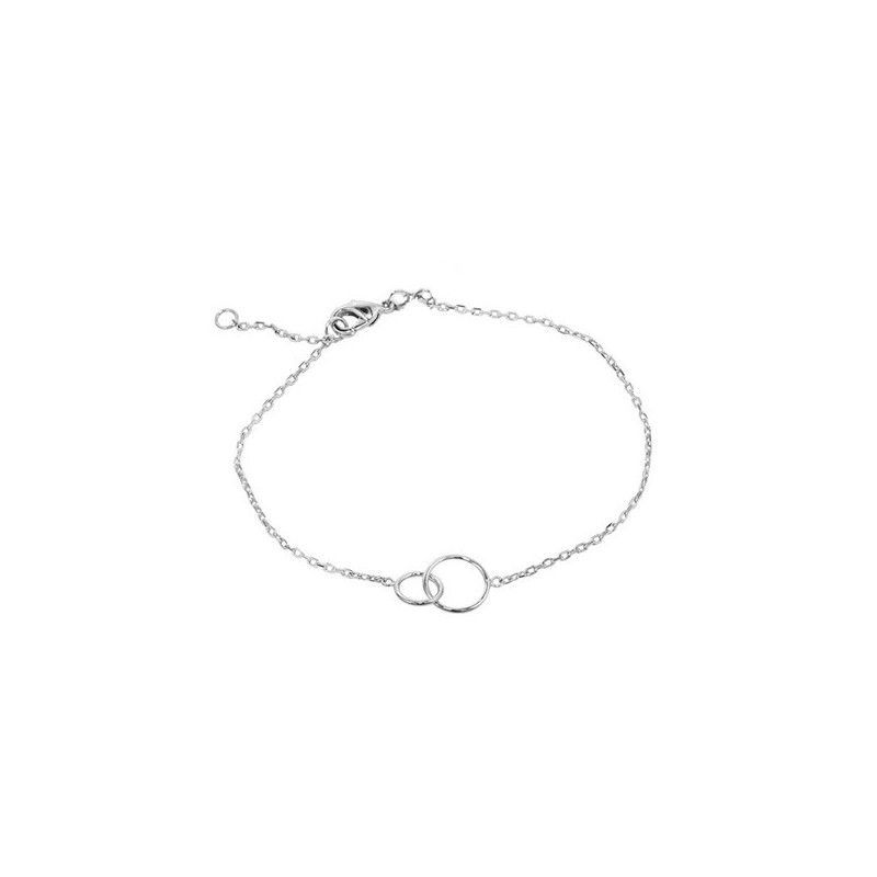 silver Intertwined Hoops Bracelet