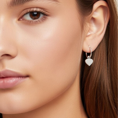 pendientes corazon plata