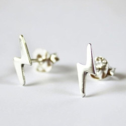 Pendientes rayo plata