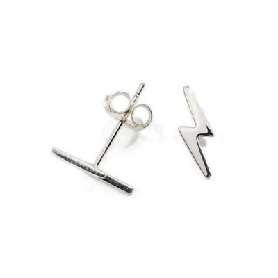 pendientes mini rayo plata 2
