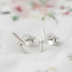 pendientes plata rayo