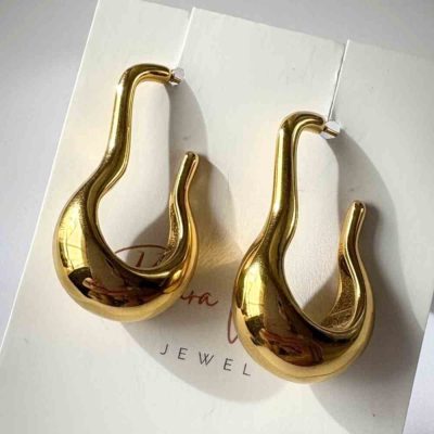 pendientes dorados gota alargada 2