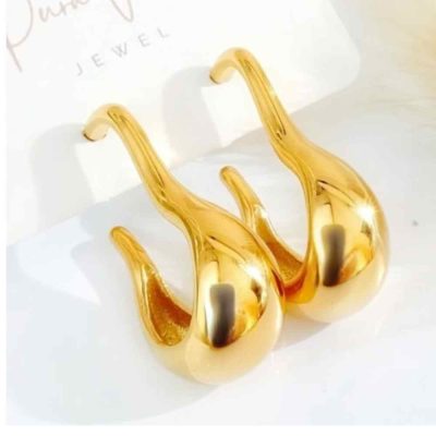 pendientes diseño gota dorada 2