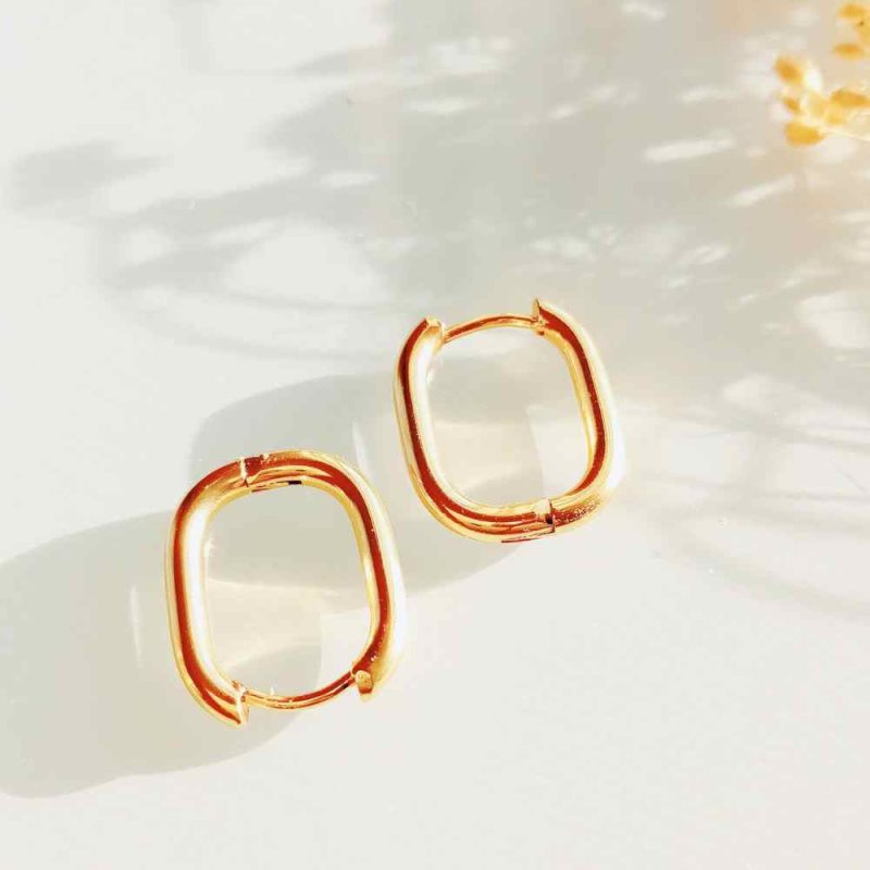 pendientes oro ovalados