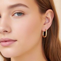 pendientes oro ovalados