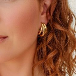 pendientes de mujer tres aros engarzados