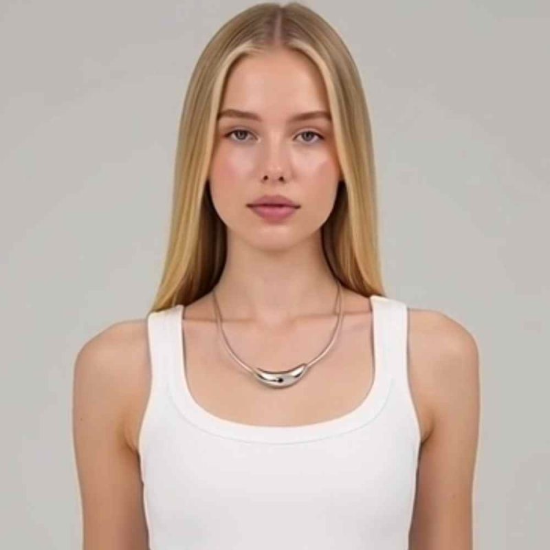 stainless steel bar choker women