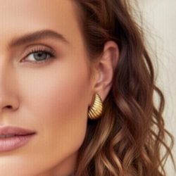 pendientes croisant oro