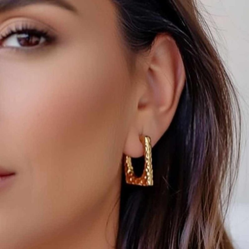 Hammered Golden Earrings