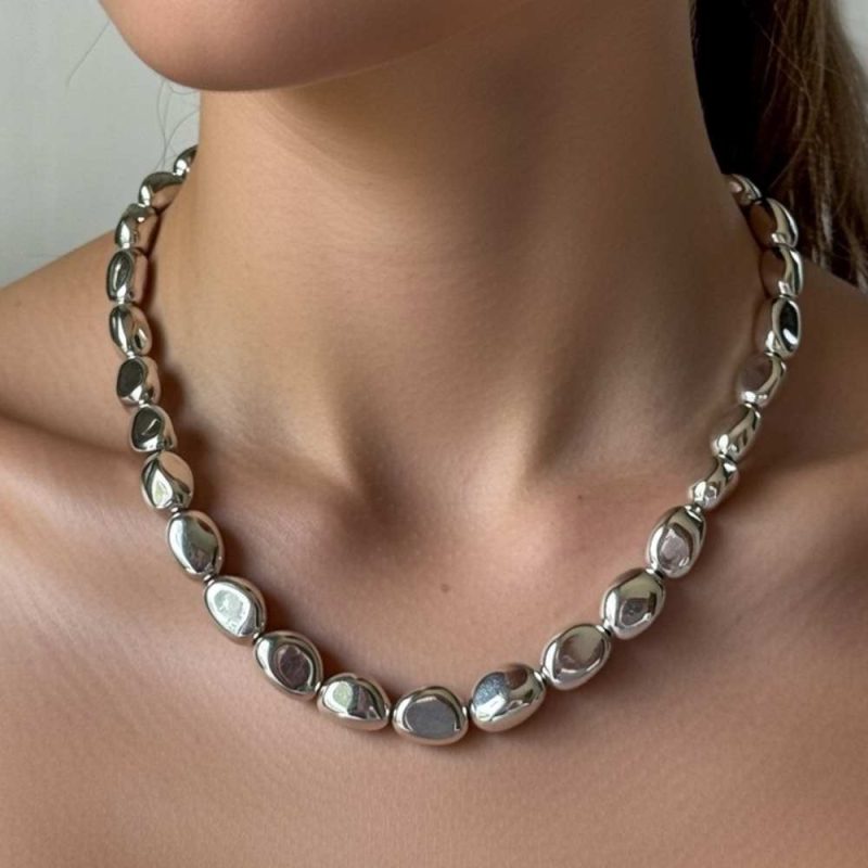 Silver Bead Necklace