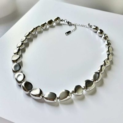 silver bead necklace 2
