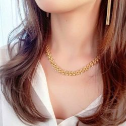 Circular Link Gold Chain Necklace