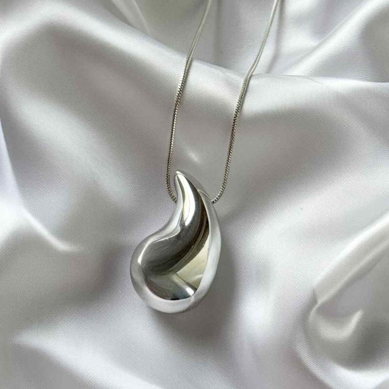 drop silver necklace