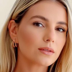 copy of Triple Linked Hoop Earrings Gold