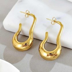 pendientes diseño gota dorada