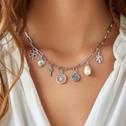 silver charms necklace