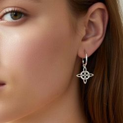 Witch's Knot pendant earrings silver