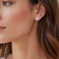 pendientes simbolo om plata