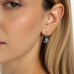 Ohm silver earrings