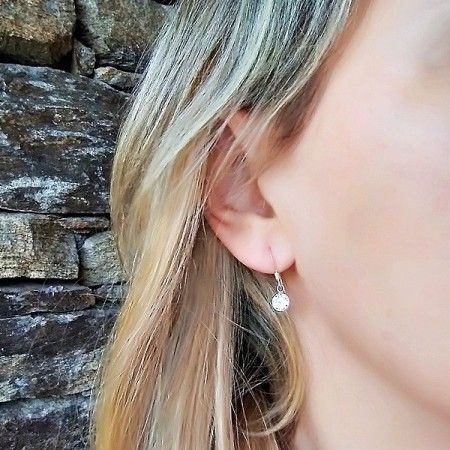 Pendientes de colgar con circonita de plata de ley de www.puravidapulseras.com
