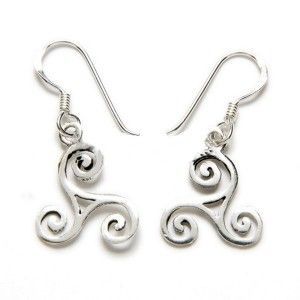 pendientes de plata con forma de trisquel celta de www.puravidapulseras.com