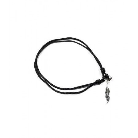 tobillera de hilo con pluma de www.puravidapulseras.com