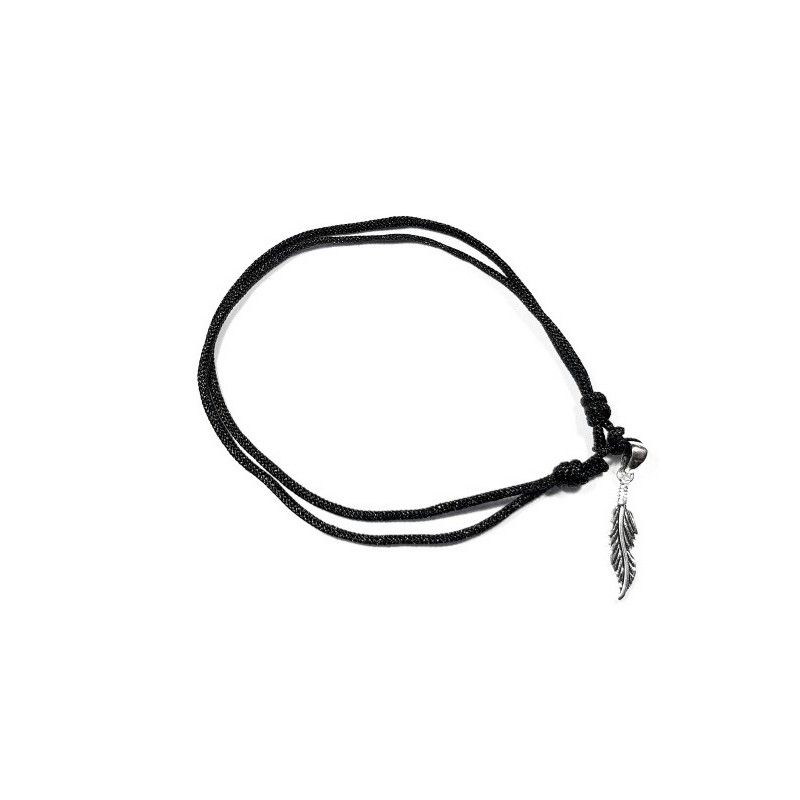 tobillera de hilo con pluma de www.puravidapulseras.com