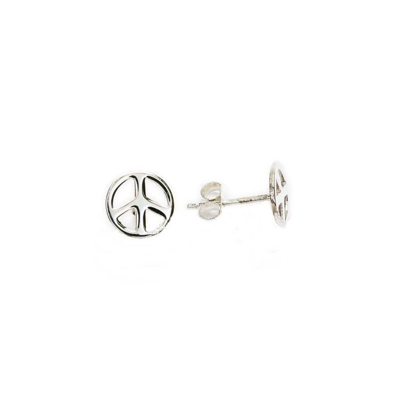 pendientes símbolo de la paz de plata de ley de www.puravidapulseras.com