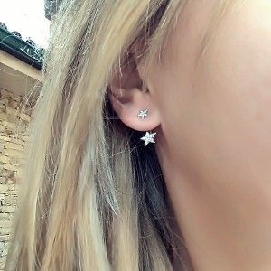 Pendientes Bajo Lóbulo Estrellas con Circonitas 2