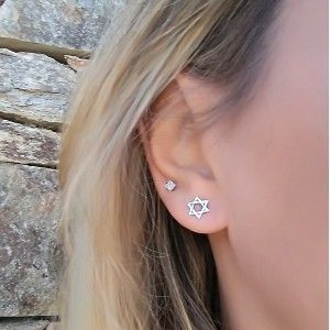 Pendientes estrella de david en plata de ley de www.puravidapulseras.com 2