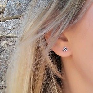 Pendientes trisquel celta plata 2